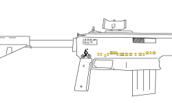 M4 A1 Assault Rifle drawing