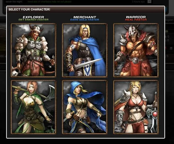 Viking Clan game character selection page