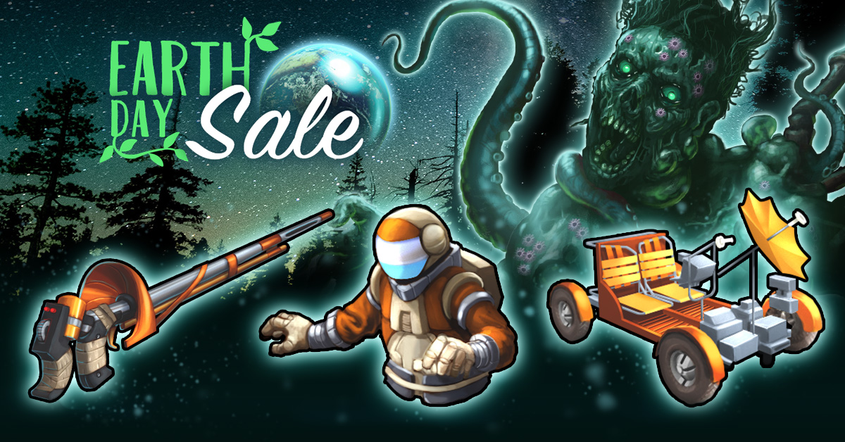 zombie slayer earth day sale banner