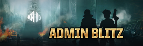 A banner depicting the silhouettes of two characters on the backdrop of a destroyed city who are representing players in the Zombie Slayer mobile role-playing game.